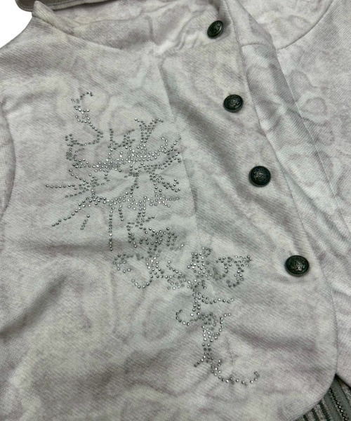 Never mind the XU / Chikashitsu+（ネバーマインド ザ エックスユー / チカシツプラス）の「【nmtc+】bi color vintage zip up hoodie / 【エヌエムティーシープラス】バイカラービンテージジップアップパーカー（カーディガン/ボレロ・レディース・ブラック/ホワイト・ONE SIZE）」の14枚目の写真