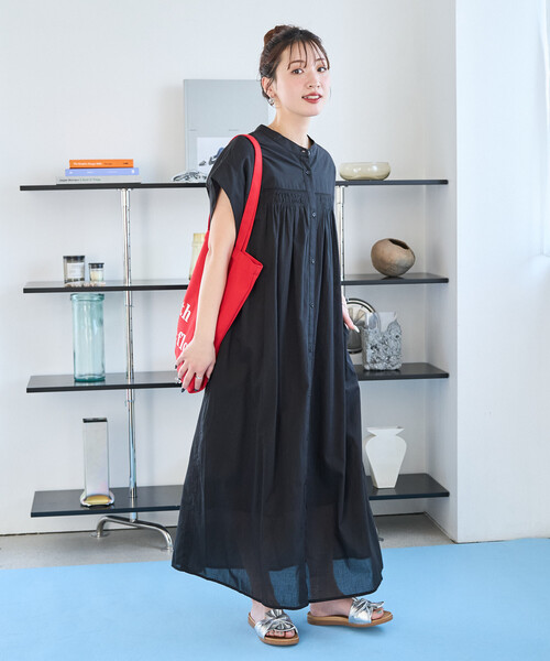 FREAK'S STORE（フリークスストア）の「限定展開　インドボイル ハシゴレース ボタン ノースリーブ ワンピース（ワンピース・レディース・モカ/ブラック/ブルー/オフホワイト/ラベンダー・SMALL/MEDIUM）」の19枚目の写真