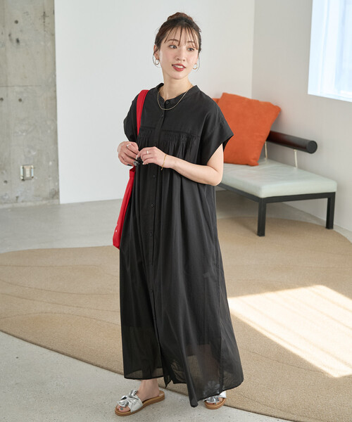 FREAK'S STORE（フリークスストア）の「限定展開　インドボイル ハシゴレース ボタン ノースリーブ ワンピース（ワンピース・レディース・モカ/ブラック/ブルー/オフホワイト/ラベンダー・SMALL/MEDIUM）」の13枚目の写真