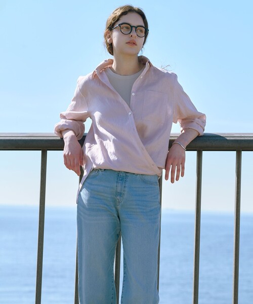J.PRESS Ladies(J.プレス レディス)の「【WEB限定カラーあり・2way・セット着用可】リネン シャツ ブラウス(シャツ/ブラウス・レディース・ダルブルー系/ベージュ系/ネイビー系/ブラウン系/ピンク系・XS)」の15枚目の写真