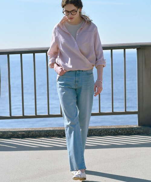 J.PRESS Ladies(J.プレス レディス)の「【WEB限定カラーあり・2way・セット着用可】リネン シャツ ブラウス(シャツ/ブラウス・レディース・ダルブルー系/ベージュ系/ネイビー系/ブラウン系/ピンク系・XS)」の16枚目の写真