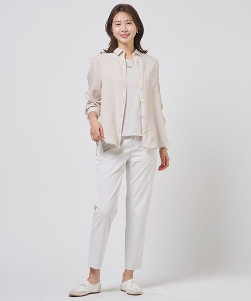J.PRESS Ladies(J.プレス レディス)の「【WEB限定カラーあり・2way・セット着用可】リネン シャツ ブラウス(シャツ/ブラウス・レディース・ダルブルー系/ベージュ系/ネイビー系/ブラウン系/ピンク系・XS)」の17枚目の写真