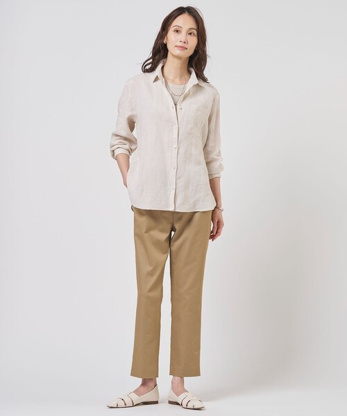 J.PRESS Ladies(J.プレス レディス)の「【WEB限定カラーあり・2way・セット着用可】リネン シャツ ブラウス(シャツ/ブラウス・レディース・ダルブルー系/ベージュ系/ネイビー系/ブラウン系/ピンク系・XS)」の19枚目の写真