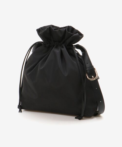 le.coeur blanc（ルクールブラン）の「【軽量素材】2WAY巾着ショルダー（ショルダーバッグ・レディース・ブラック/ライトベージュ・FREE）」の9枚目の写真