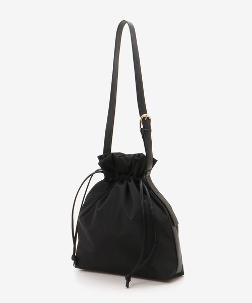 le.coeur blanc（ルクールブラン）の「【軽量素材】2WAY巾着ショルダー（ショルダーバッグ・レディース・ブラック/ライトベージュ・FREE）」の14枚目の写真