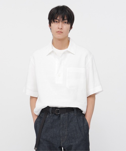 MARGARET HOWELL(マーガレットハウエル)の「SHIRTING LINEN(シャツ/ブラウス・メンズ・アイボリー/ブラック・LARGE/MEDIUM/SMALL)」の1枚目の写真