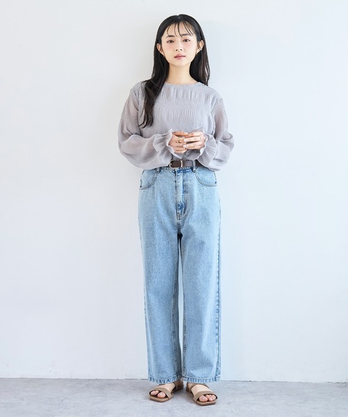 mil(ミル)の「シャーリング プリーツ ブラウス 【587242】(シャツ/ブラウス・レディース・ブラック/ライトグレー/オフホワイト・ONESIZE)」の6枚目の写真