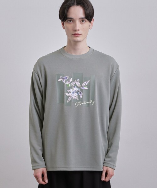 tk.TAKEO KIKUCHI(ティーケータケオキクチ)の「フロントフラワーカットソー(Tシャツ/カットソー・メンズ・ブルーグリーン/ブラック/ホワイト・04/03/02)」の16枚目の写真