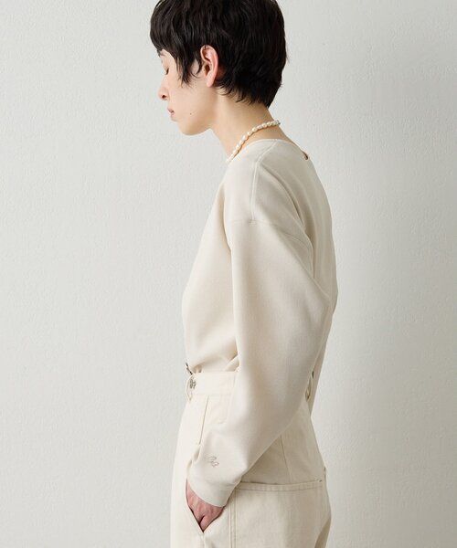 Whim Gazette（ウィムガゼット）の「刺繍Vガゼットプルオーバー（シャツ/ブラウス・レディース・ベージュ/オフホワイト・FREE）」の19枚目の写真