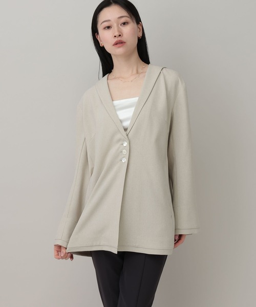 A part by(アパートバイ)の「セーラーカラージャケット(テーラードジャケット・レディース・ベージュ/アイボリー・FREE)」の2枚目の写真