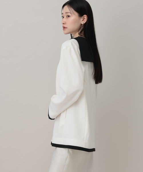 A part by(アパートバイ)の「セーラーカラージャケット(テーラードジャケット・レディース・ベージュ/アイボリー・FREE)」の6枚目の写真