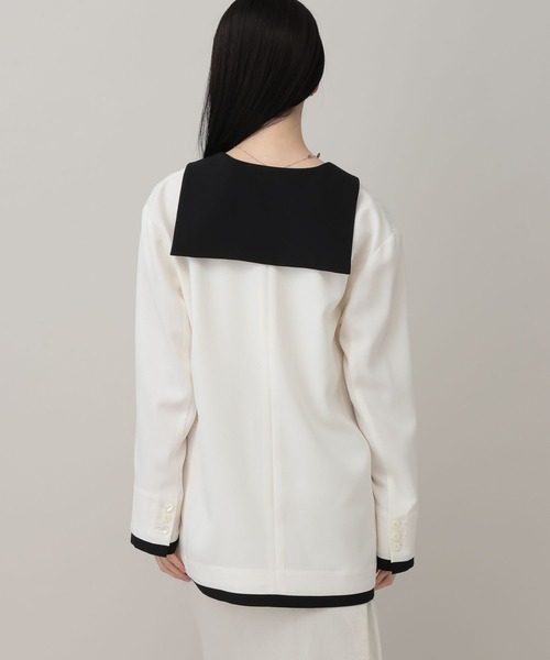 A part by(アパートバイ)の「セーラーカラージャケット(テーラードジャケット・レディース・ベージュ/アイボリー・FREE)」の7枚目の写真