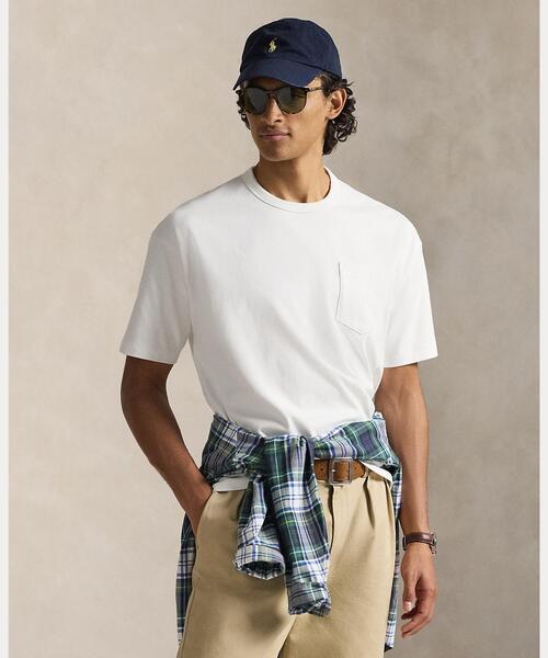 POLO RALPH LAUREN(ポロ ラルフ ローレン)の「ビッグ フィット ヘビーウェイト ジャージー Tシャツ(Tシャツ/カットソー・メンズ・ホワイト・S/M/L/XXL/XS/XL)」の1枚目の写真