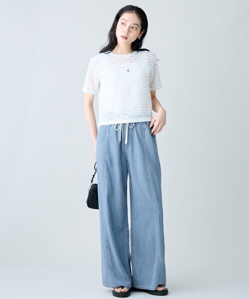 ANY(エニィ)の「ライトオンスデニムパンツ(セットアップ着用可)(デニムパンツ・レディース・サックスブルー系/ベージュ系・X-LARGE)」の16枚目の写真