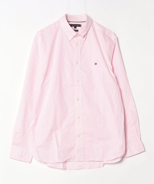 TOMMY HILFIGER（トミーヒルフィガー）の「ライトオックスフォードストライプシャツ（シャツ/ブラウス・メンズ・グレー/ピンク・MEDIUM/LARGE/X-LARGE/SMALL）」の2枚目の写真