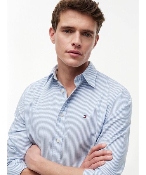 TOMMY HILFIGER（トミーヒルフィガー）の「ライトオックスフォードストライプシャツ（シャツ/ブラウス・メンズ・グレー/ピンク・MEDIUM/LARGE/X-LARGE/SMALL）」の10枚目の写真