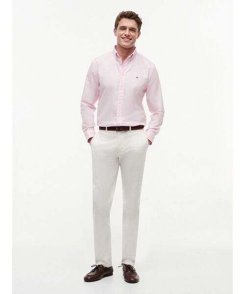 TOMMY HILFIGER（トミーヒルフィガー）の「ライトオックスフォードストライプシャツ（シャツ/ブラウス・メンズ・グレー/ピンク・MEDIUM/LARGE/X-LARGE/SMALL）」の4枚目の写真