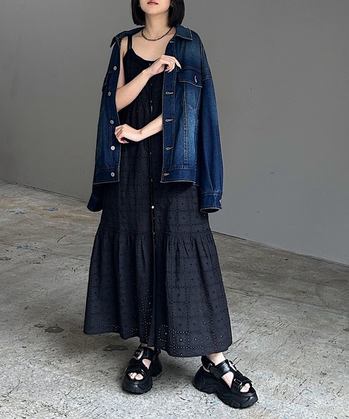 PAGEBOY(ページボーイ)の「ヴィンテージレースキャミワンピース 【1枚でも重ねても使える】(ワンピース・レディース・オフホワイト/ブラック・FREE)」の1枚目の写真
