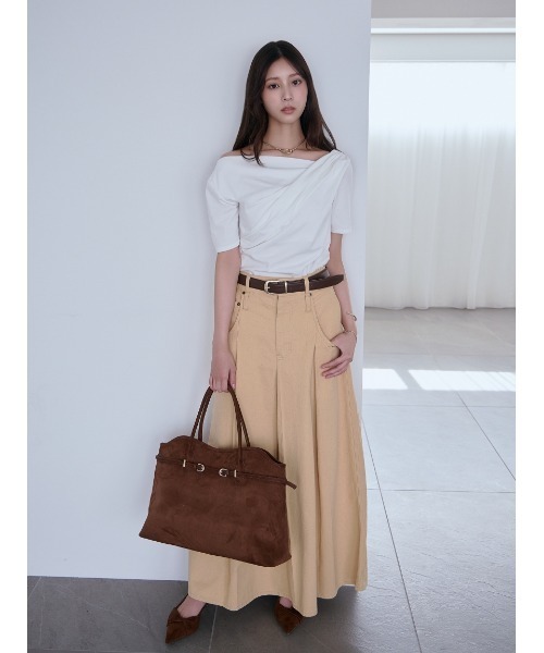 SNIDEL(スナイデル)の「バックオープンドレープカットプルオーバー(Tシャツ/カットソー・レディース・アイボリー/ネイビー/ミント・F)」の12枚目の写真