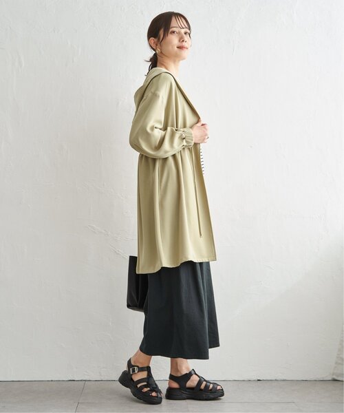ikka(イッカ)の「UVドロストフードガウン(その他アウター・レディース・オリーブ/グレイッシュベージュ/チャコール・M/L)」の9枚目の写真