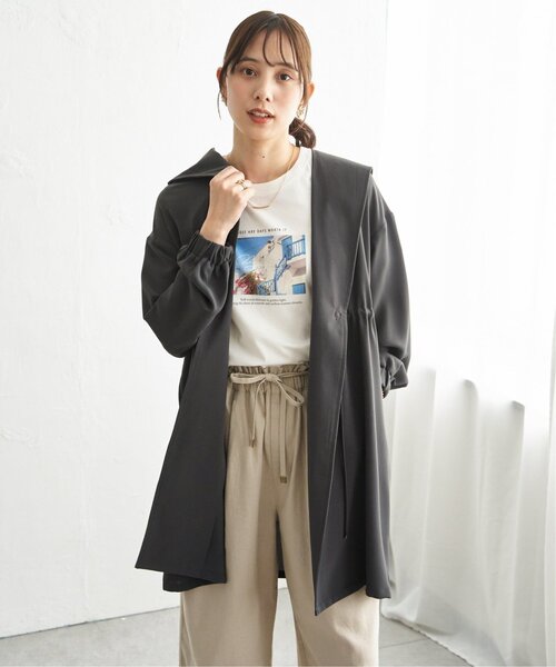 ikka(イッカ)の「UVドロストフードガウン(その他アウター・レディース・オリーブ/グレイッシュベージュ/チャコール・M/L)」の11枚目の写真