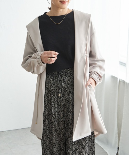 ikka(イッカ)の「UVドロストフードガウン(その他アウター・レディース・オリーブ/グレイッシュベージュ/チャコール・M/L)」の3枚目の写真