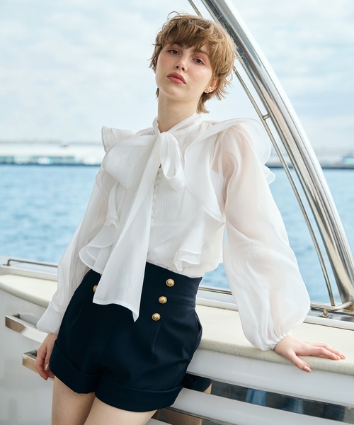 EIMY ISTOIRE(エイミーイストワール)の「マリンショートパンツ(その他パンツ・レディース・ネイビー/ホワイト・36/38)」の3枚目の写真