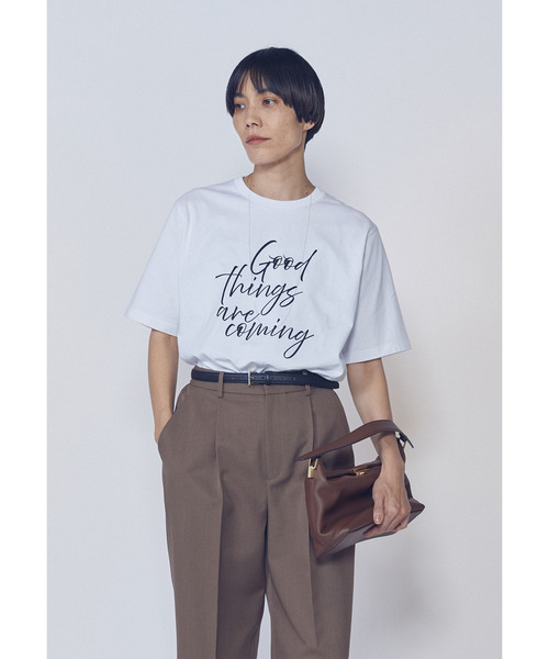 1er Arrondissement(プルミエアロンディスモン)の「USコットンロゴプリントTシャツ(Tシャツ/カットソー・レディース・ホワイト系その他3/ブラウン系その他4・FREE)」の3枚目の写真