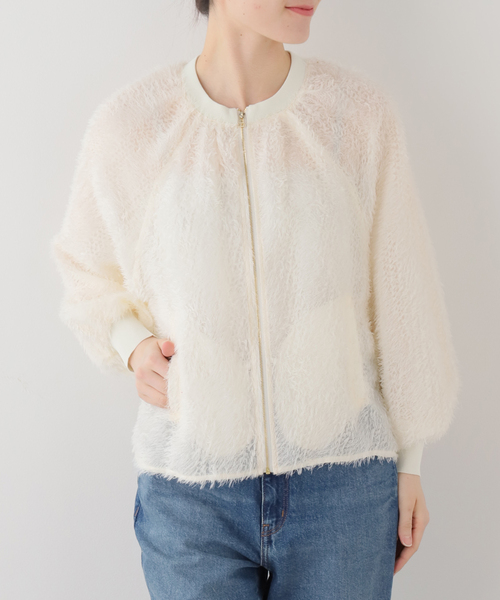 La TOTALITE（ラトータリテ）の「【洗える】ジャカードシャツブルゾン（ブルゾン・レディース・ブラック/ホワイト・FREE）」の2枚目の写真