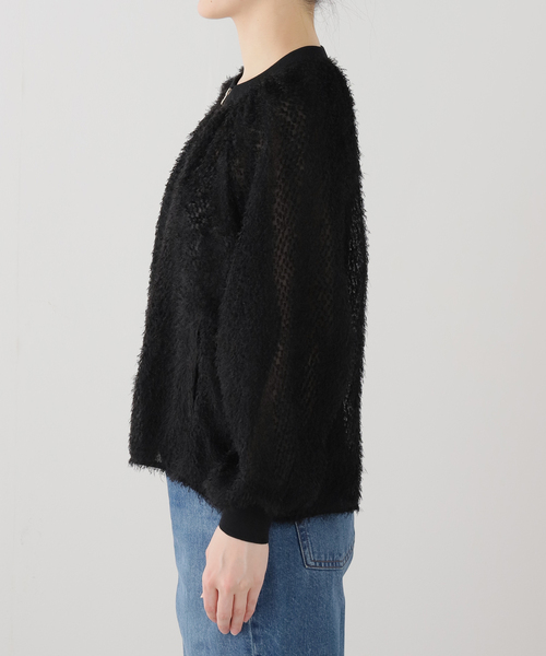 La TOTALITE（ラトータリテ）の「【洗える】ジャカードシャツブルゾン（ブルゾン・レディース・ブラック/ホワイト・FREE）」の4枚目の写真