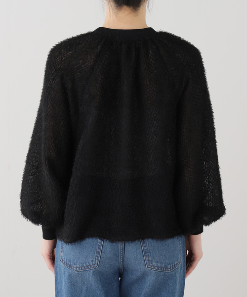 La TOTALITE（ラトータリテ）の「【洗える】ジャカードシャツブルゾン（ブルゾン・レディース・ブラック/ホワイト・FREE）」の5枚目の写真