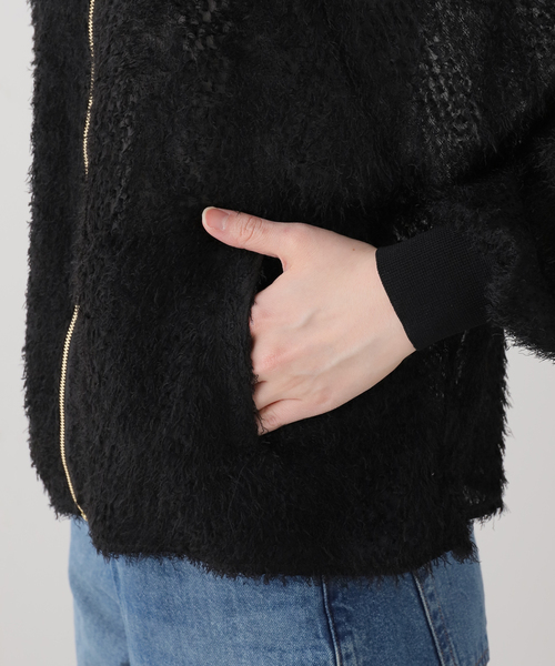 La TOTALITE（ラトータリテ）の「【洗える】ジャカードシャツブルゾン（ブルゾン・レディース・ブラック/ホワイト・FREE）」の7枚目の写真