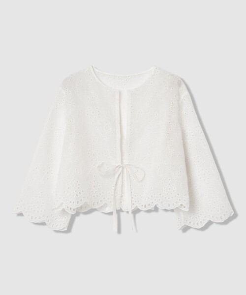 ANAYI(アナイ)の「エンブロイダリーボレロ ブラウス〈セットアップ対応商品〉(その他トップス・レディース・ブラック/オフホワイト/ブラウン・38/36)」の10枚目の写真