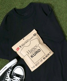 Hanes(ヘインズ)T-SHIRTS KURO クルーネック無地Tシャツ/半袖/メンズ レディース ユニセックス
