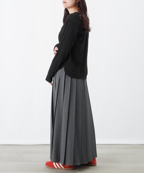 LUCA/LADY LUCK LUCA(ルカ/レディラックルカ)の「LC/LLL プリーツスカート/プリーツロングスカート(スカート・レディース・チャコールグレー/ベージュ/グレイッシュベージュ・FREE)」の4枚目の写真