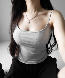 me+em select(�~�[���Z���N�g)�́y �J�b�v�t�� �z�X�N�G�A�l�b�N�X�g���b�v�X�����L���~�\�[�� �^ square neck strap slim camisole(�L���~�\�[��)