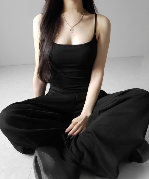 me+em select（ミームセレクト）の「【 カップ付き 】スクエアネックストラップスリムキャミソール ／ square neck strap slim camisole（キャミソール・レディース・グレー/ブラック/ホワイト・FREE）」の21枚目の写真