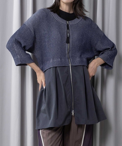 MARECHAL TERRE（マルシャルテル）の「コンビネーションジップカーディガン（カーディガン/ボレロ・レディース・ネイビー/グレー/ブラック・MEDIUM）」の3枚目の写真