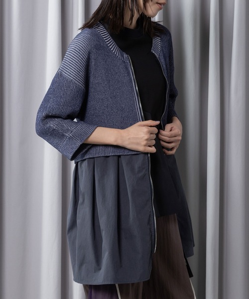 MARECHAL TERRE（マルシャルテル）の「コンビネーションジップカーディガン（カーディガン/ボレロ・レディース・ネイビー/グレー/ブラック・MEDIUM）」の4枚目の写真