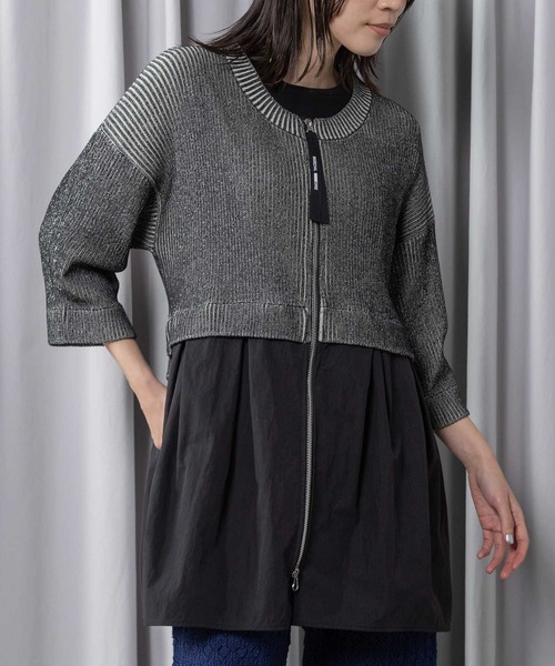MARECHAL TERRE（マルシャルテル）の「コンビネーションジップカーディガン（カーディガン/ボレロ・レディース・ネイビー/グレー/ブラック・MEDIUM）」の9枚目の写真