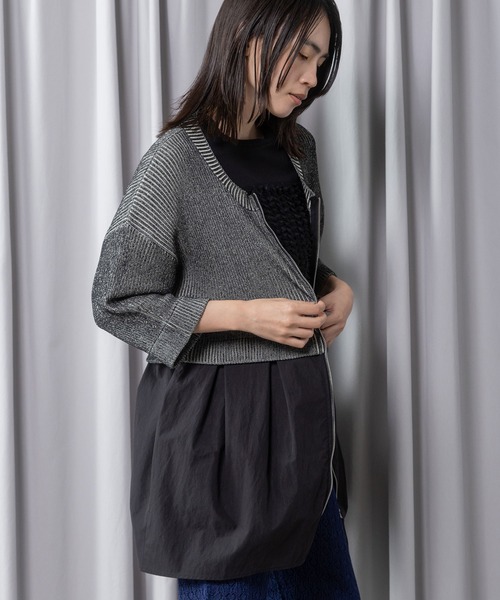 MARECHAL TERRE（マルシャルテル）の「コンビネーションジップカーディガン（カーディガン/ボレロ・レディース・ネイビー/グレー/ブラック・MEDIUM）」の10枚目の写真