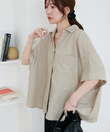 スキッパー前開き半袖シャツ