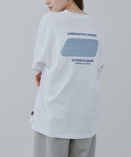 Dickies(ディッキーズ)の「【GENUINE Dickies/ ジェニュインデッキーズ】デニムアップリケTシャツ(Tシャツ/カットソー・メンズ・ブラック/ホワイト・M/L/XL)」の4枚目の写真