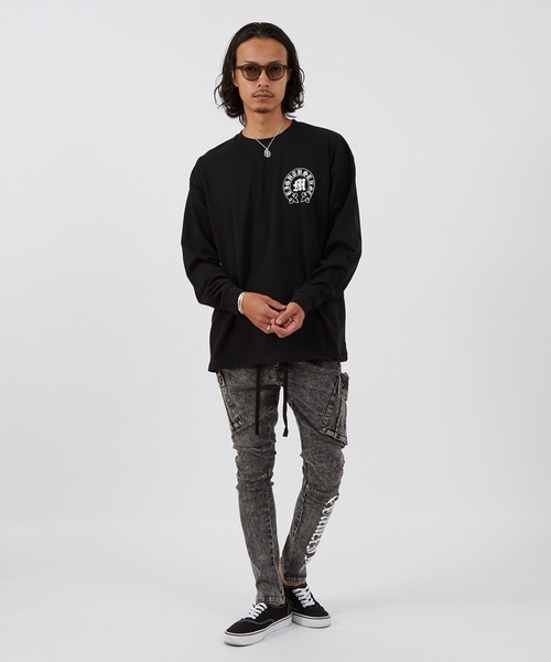 En serio TOKYO(エンソリオトーキョー)の「【SIDEWAYSTANCE】ボトムアーチロゴ長袖Tシャツ 70514(Tシャツ/カットソー・メンズ・ブルー/ブラック/ホワイト・MEDIUM/LARGE/SMALL/X-LARGE)」の15枚目の写真