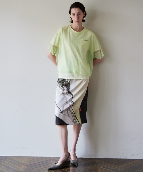 MAISON SPECIAL(メゾンスペシャル)の「Sheer Layered T-Shirt/シアーレイヤードTシャツ(Tシャツ/カットソー・レディース・ピンク/ミント/ブラック・FREE)」の11枚目の写真