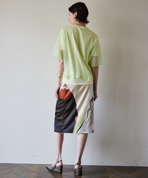 MAISON SPECIAL(メゾンスペシャル)の「Sheer Layered T-Shirt/シアーレイヤードTシャツ(Tシャツ/カットソー・レディース・ピンク/ミント/ブラック・FREE)」の12枚目の写真