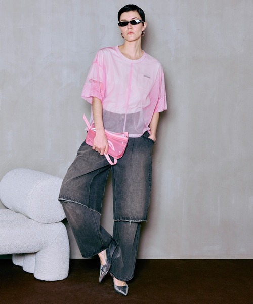 MAISON SPECIAL(メゾンスペシャル)の「Sheer Layered T-Shirt/シアーレイヤードTシャツ(Tシャツ/カットソー・レディース・ピンク/ミント/ブラック・FREE)」の9枚目の写真