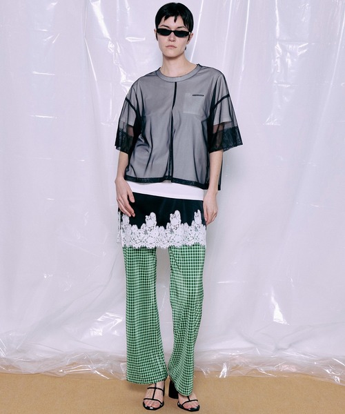 MAISON SPECIAL(メゾンスペシャル)の「Sheer Layered T-Shirt/シアーレイヤードTシャツ(Tシャツ/カットソー・レディース・ピンク/ミント/ブラック・FREE)」の18枚目の写真