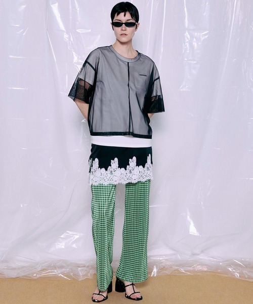MAISON SPECIAL(メゾンスペシャル)の「Sheer Layered T-Shirt/シアーレイヤードTシャツ(Tシャツ/カットソー・レディース・ピンク/ミント/ブラック・FREE)」の19枚目の写真