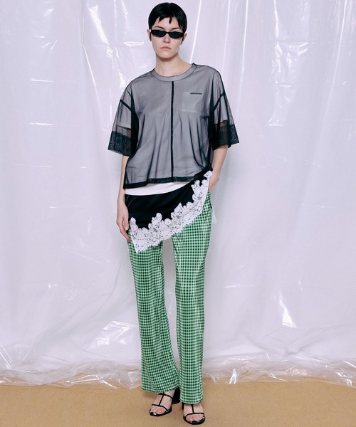 MAISON SPECIAL(メゾンスペシャル)の「Sheer Layered T-Shirt/シアーレイヤードTシャツ(Tシャツ/カットソー・レディース・ピンク/ミント/ブラック・FREE)」の20枚目の写真